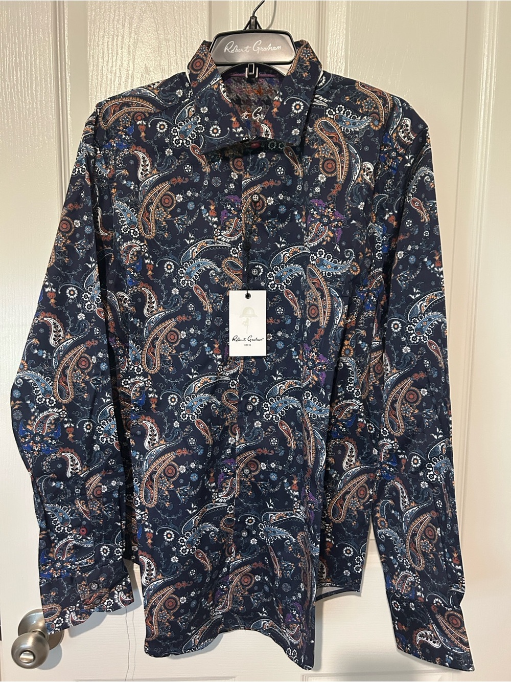 Robert Graham Navy Multicolor Paisley Button-Down Shirt